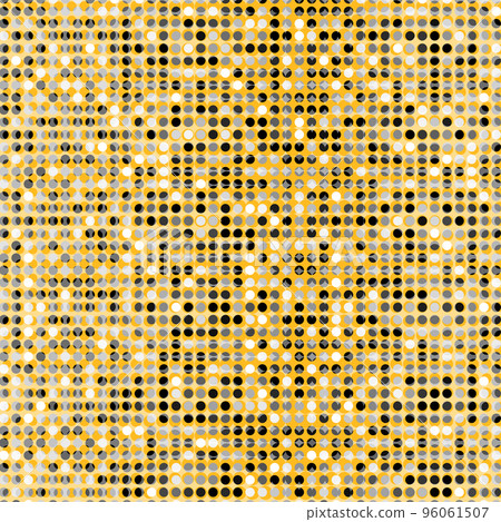 Pop art polka dots background. background. Geometric vintage monochrome fade wallpaper. Halftone black and yellow geometric design. Retro pattern. Comics book magazine cover. 90-s style. 96061507
