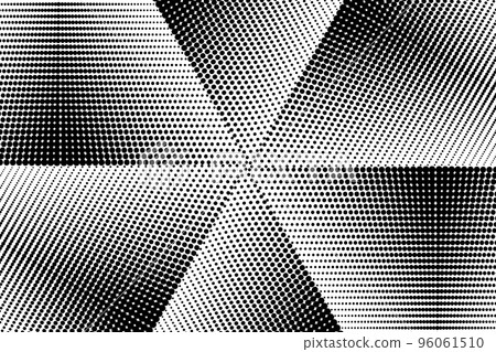 Pop art dots background. Geometric vintage monochrome fade wallpaper. Halftone black and white geometric design. Pop art print. Retro pattern. Comics book magazine cover. 90-s style. 96061510