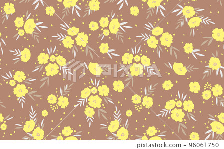 Seamless floral pattern based on traditional folk art ornaments. Colorful flowers on color background. Scandinavian style. Sweden nordic style. Vector illustration. Simple minimalistic pattern Seamless floral pattern based on traditional folk art ornaments. Colorful flowers on color background. Scandinavian style. Sweden nordic style. Vector illustration. Simple minimalistic pattern 96061750