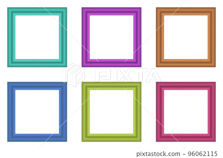 Set of squared color vintage wooden frame for your design. Vintage cover. Place for text. Vintage antique colorful modern rectangular frames. Template vector illustration 96062115