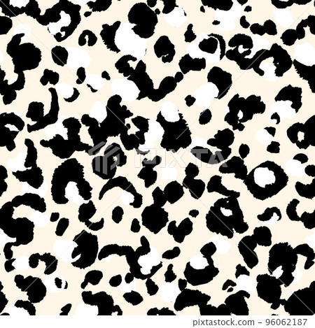 Abstract modern leopard seamless pattern. Animals trendy background. Beige and black decorative vector stock illustration for print, card, postcard, fabric, textile. Modern ornament of stylized skin 96062187