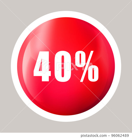 Sale banner template design. 40 discount sign banner. Sales vector round icon for web stickers, labels, stickers, banners, tags, season special offer, new offer. Colorful geometric shapes. 96062489