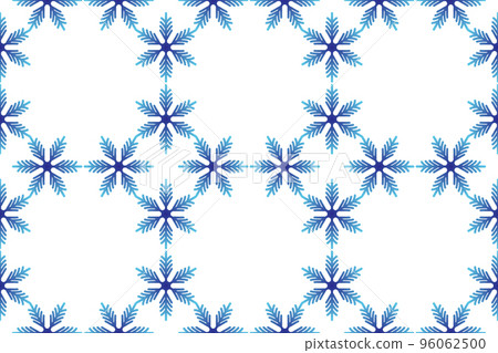 Winter seamless pattern with colorful gradient snowflakes on white background. Vector illustration for fabric, textile wallpaper, posters, gift wrapping paper. Christmas vector illustration. 96062500