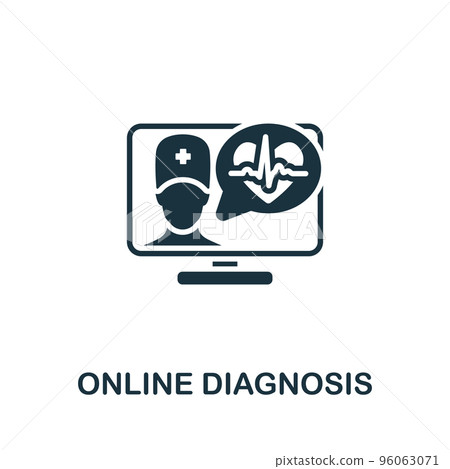 Online Diagnosis icon. Monochrome simple Healthcare icon for templates, web design and infographics Online Diagnosis icon. Monochrome simple Healthcare icon for templates, web design and infographics 96063071