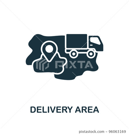 Delivery Area icon. Monochrome simple Food Delivery icon for templates, web design and infographics 96063169