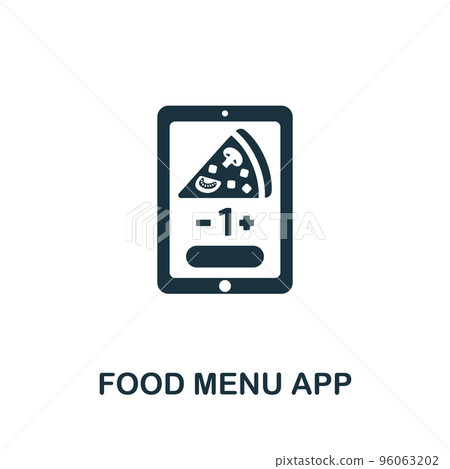 Food Menu App icon. Monochrome simple Food Delivery icon for templates, web design and infographics 96063202