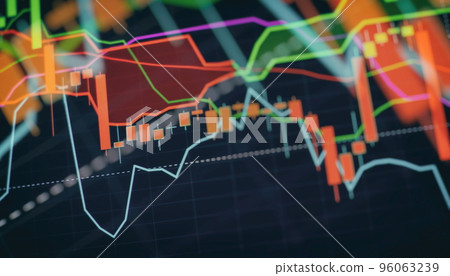 indicators including volume analysis for professional technical analysis on the monitor of a computer. Fundamental and technical analysis concept. indicators including volume analysis for professional technical analysis on the monitor of a computer. Fundamental and technical analysis concept. 96063239