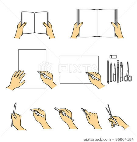 Hand Gestures 02 book arts and crafts color version 96064194