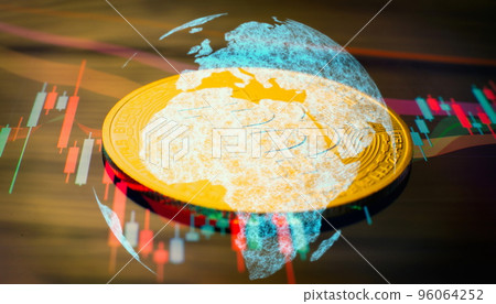 Bitcoins and New Virtual money concept , trading graph and candlestick chart suitable for financial investment concept. Bitcoins and New Virtual money concept , trading graph and candlestick chart suitable for financial investment concept. 96064252