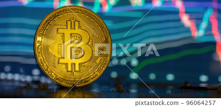 Bitcoins and New Virtual money concept , trading graph and candlestick chart suitable for financial investment concept. Bitcoins and New Virtual money concept , trading graph and candlestick chart suitable for financial investment concept. 96064257