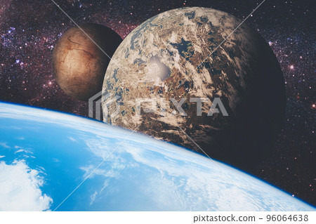Cosmic landscape, beautiful science fiction wallpaper with endless deep space. Elements of this image furnished by NASA 96064638