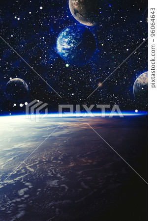 Cosmic landscape, beautiful science fiction wallpaper with endless deep space. Elements of this image furnished by NASA 96064643