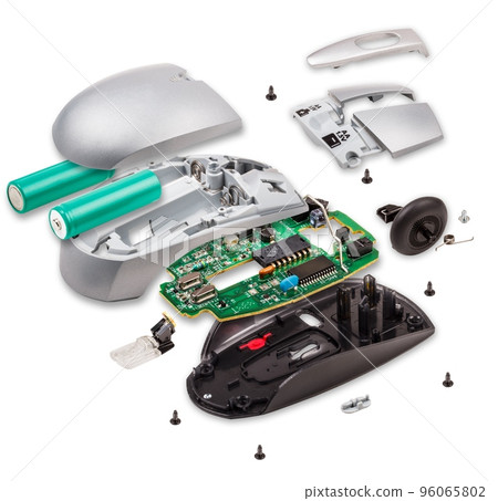 Explode view of computer mouse 96065802
