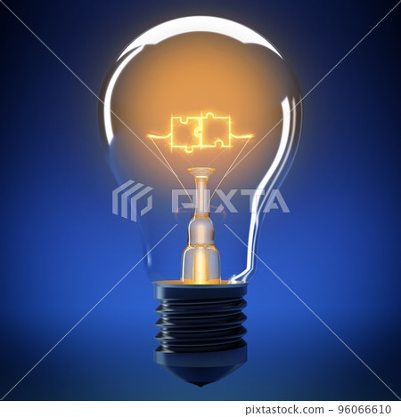 Bulb light puzzle 3D rendering Bulb light puzzle 3D rendering 96066610