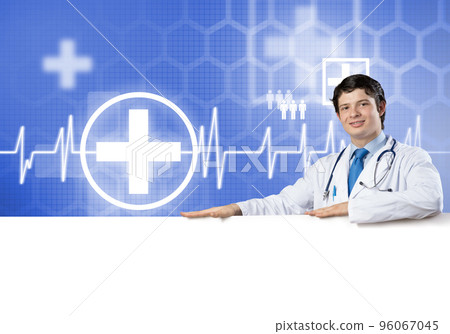 Doctor with banner Doctor with banner 96067045
