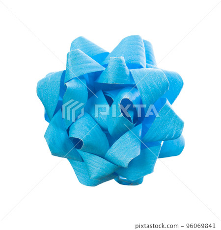 Blue bow closeup isolated on white background Blue bow closeup isolated on white background 96069841