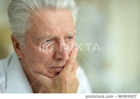 portrait of sad thinking senior man portrait of sad thinking senior man 96069987