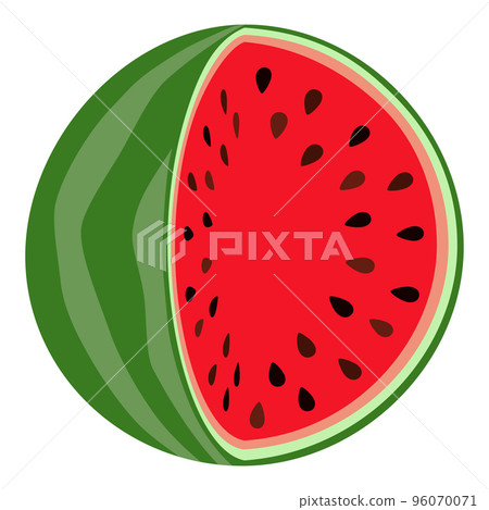Cartoon sliced up watermelon. Healthy vegan food 96070071