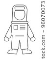 Line art spaceman isolated on white background 96070073