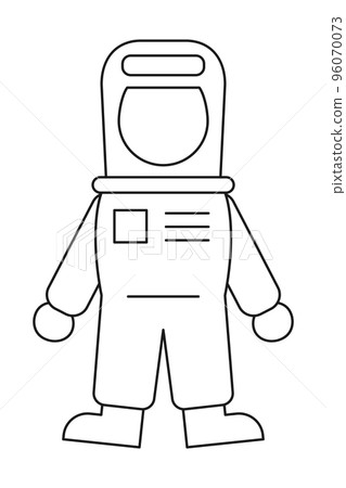 Line art spaceman isolated on white background 96070073