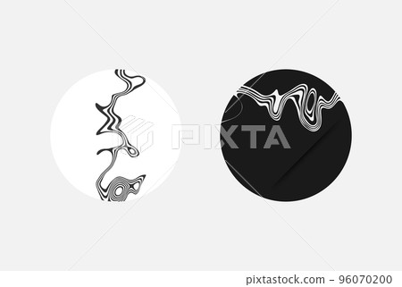 Abstract black and white striped elements and geometric shapes. Abstract design element. Abstract black and white striped elements and geometric shapes. Abstract design element. 96070200