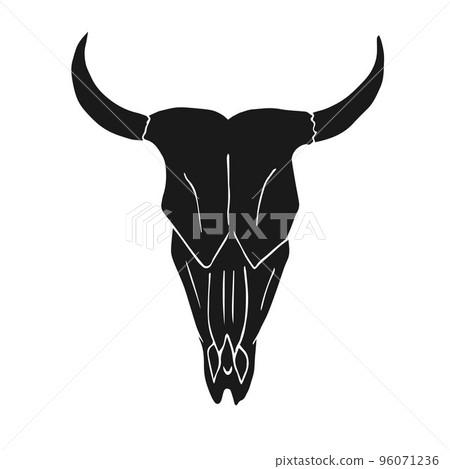 Vector hand drawn cow bull skull Vector hand drawn cow bull skull 96071236
