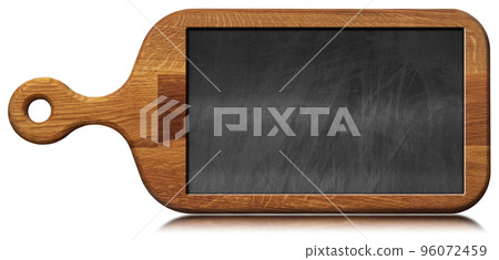 Wooden Cutting Board with a Blank Chalkboard Inside Isolated on White Background Wooden Cutting Board with a Blank Chalkboard Inside Isolated on White Background 96072459