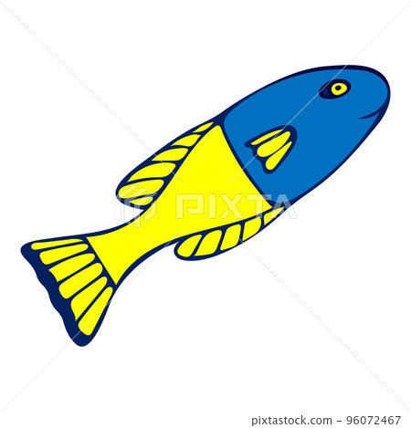 Colored sea fish illustration on white background. 96072467