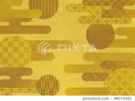 Modern cloud and ball gold leaf pattern 96072485