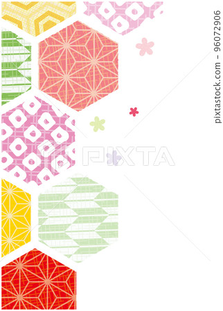 Japanese pattern tortoise shell design background material postcard template Japanese pattern tortoise shell design background material postcard template 96072906