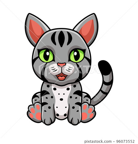 Cute egyptian mau cat cartoon Cute egyptian mau cat cartoon 96073552