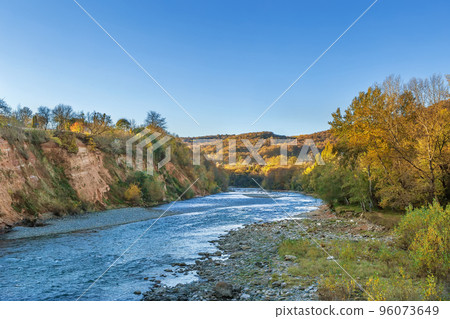 Landscape with the river Belaya, Adygea, Russia 96073649