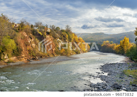 Landscape with the river Belaya, Adygea, Russia 96073832