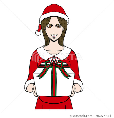 Caucasian female santa with presents 96073871