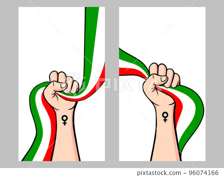Protests in Iran vector poster with copy space. Solidarity with Iranian women. Template for background, banner Protests in Iran vector poster with copy space. Solidarity with Iranian women. Template for background, banner 96074166