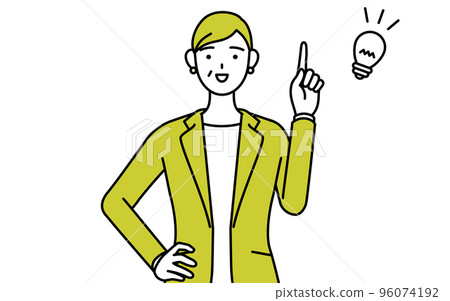 A senior woman in a suit who came up with an idea, a female manager/career woman 96074192