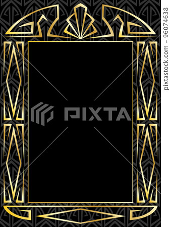 Frame with Art Deco ornament. Abstract element in vintage retro style. Frame with Art Deco ornament. Abstract element in vintage retro style. 96074638