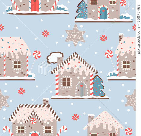 Gingerbread house pattern. 96075468