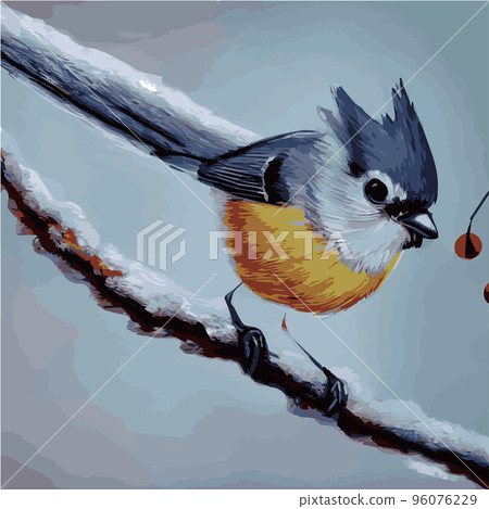 Vector realistic detailed vector illustration winter birds branches. Winter design elements Christmas, holidays. sitting branch. Winter background. Tree branch without leaves with flying birds. Vector realistic detailed vector illustration winter birds branches. Winter design elements Christmas, holidays. sitting branch. Winter background. Tree branch without leaves with flying birds. 96076229