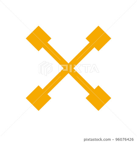 橙色乘法符號 (x, x) 96076426