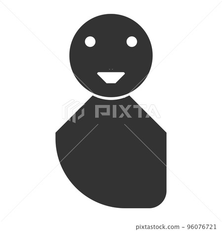 Black humanoid silhouette (smile / facial expression 11) 96076721