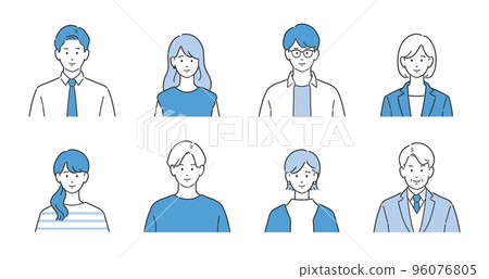 Business person upper body avatar set 96076805