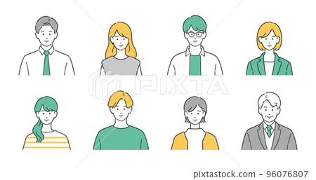 Business person upper body avatar set 96076807