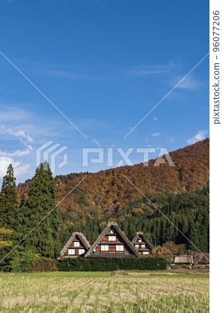 白川鄉在一個陽光明媚的秋日 96077206