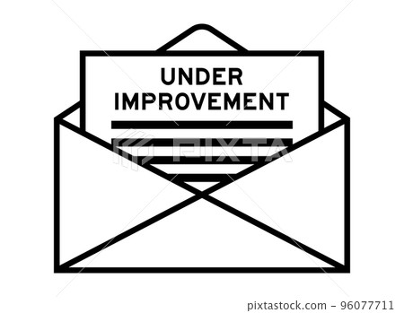 Envelope and letter sign with word under improvement as the headline 96077711