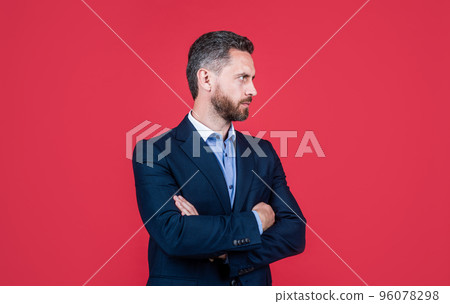 serious successful male ceo. boss and employee. confidence and success. office worker in formalwear. 96078298