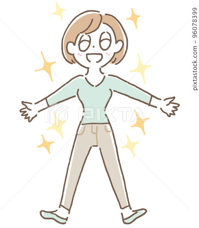 Female whole body sparkling green Female whole body sparkling green 96078399