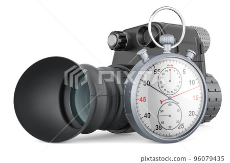 Night vision monocular with stopwatch, 3D rendering 96079435