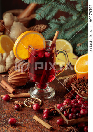 Hot Christmas drink with spices. Hot Christmas drink with spices. 96079595