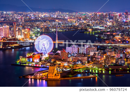 Night view from Osaka Sakishima Government Building Cosmo Tower Observatory Night view from Osaka Sakishima Government Building Cosmo Tower Observatory 96079724